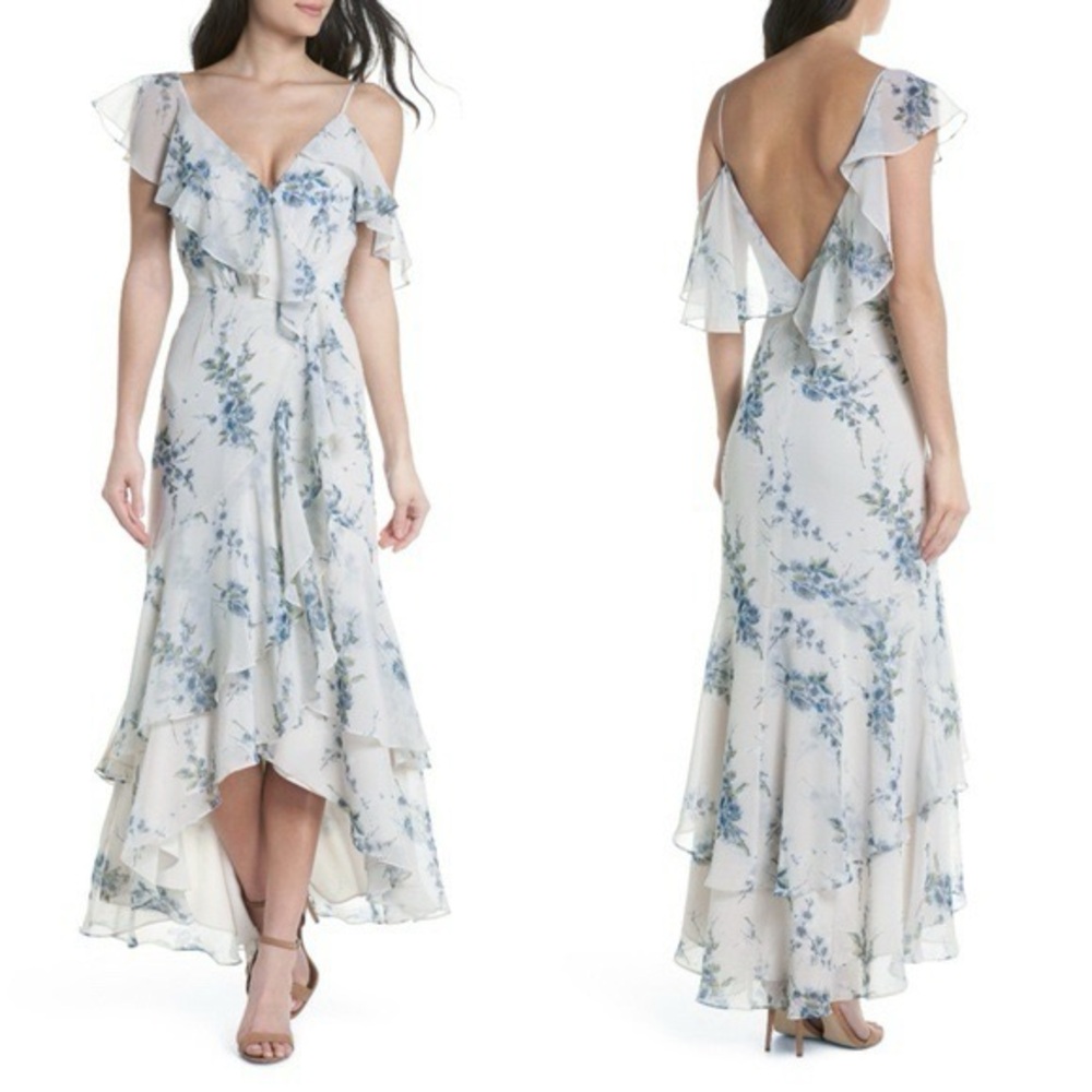 WAY Elanor Ruffle Faux Wrap Maxi Dress